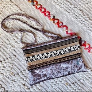 NEW Crushed Velvet Glitter Boho Crossbody Clutch